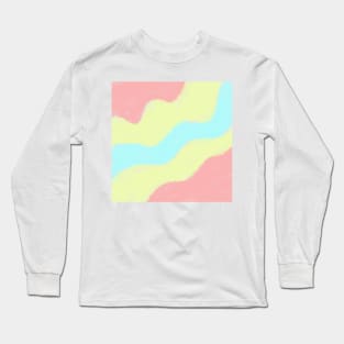 Orange green yellow watercolor abstract art Long Sleeve T-Shirt